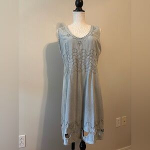 Embroidered Sleeveless Dress